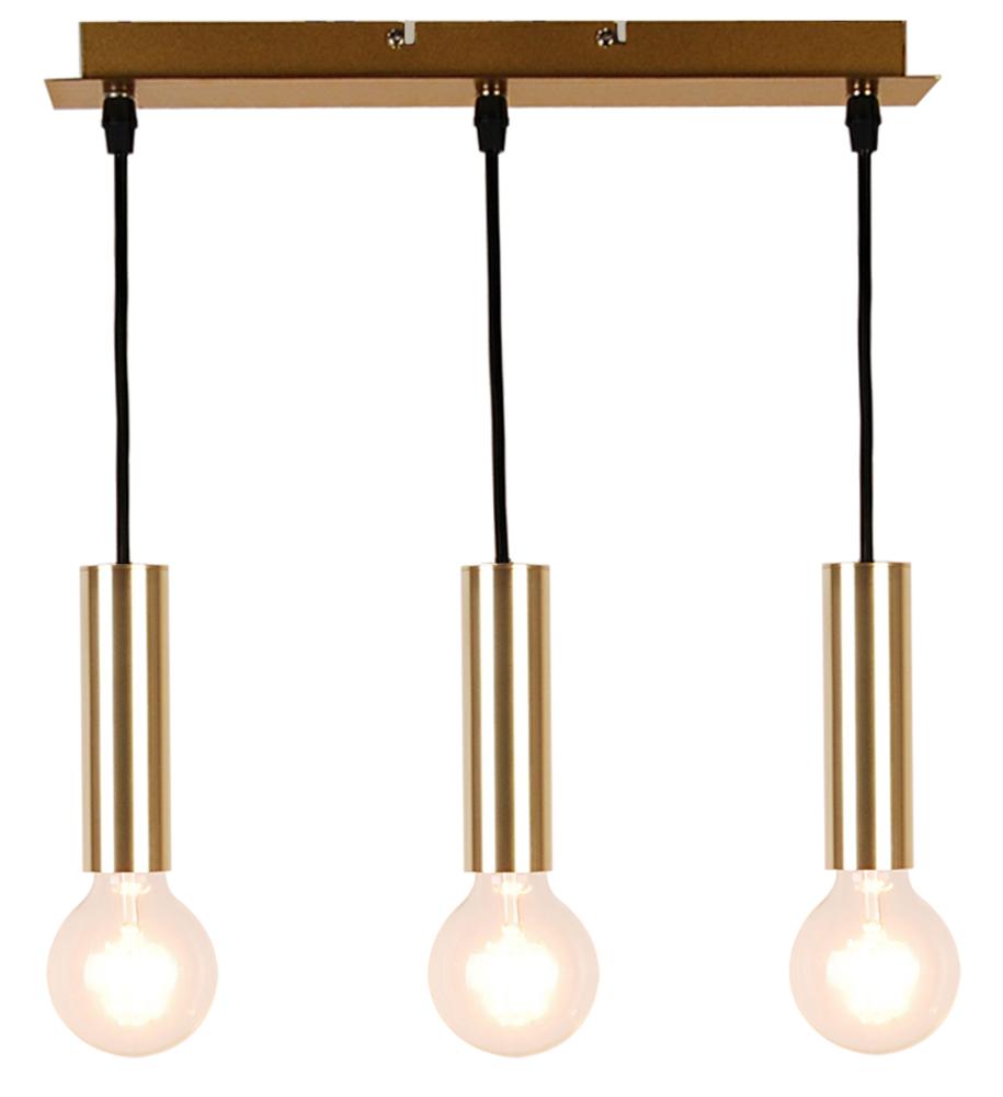 Suspension 3 Lampes Métal Doré · 3-light