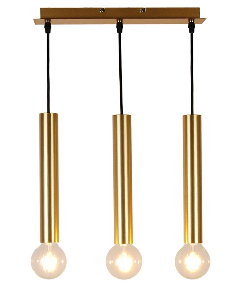 Suspension 3 Lampes Métal Doré · 3-light