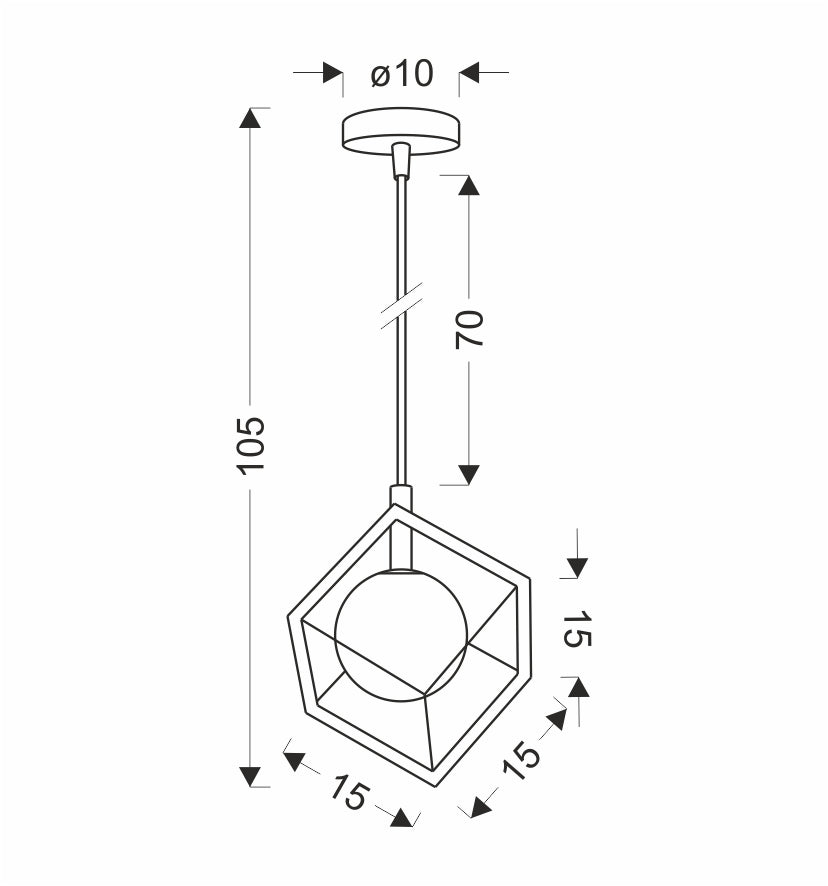 Suspension Métal Verre G9 · Pandant · photo 4