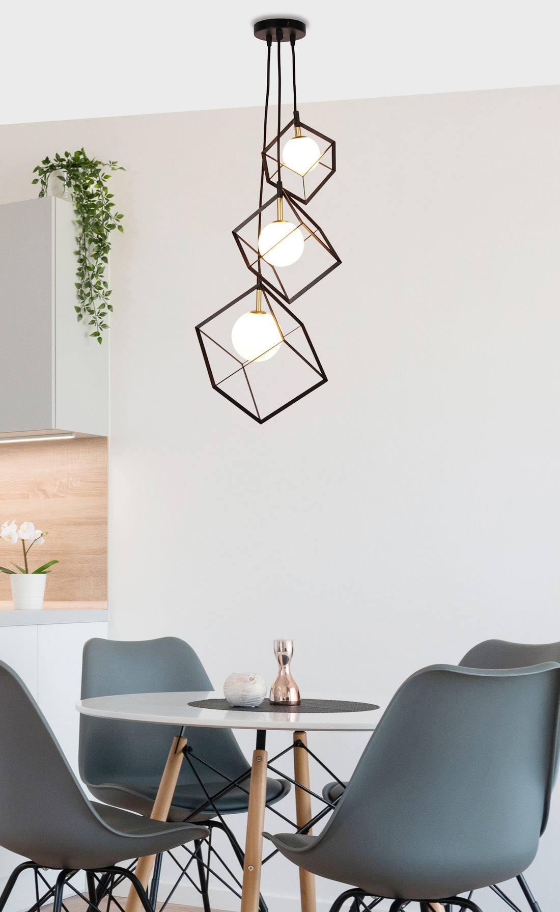 Suspension 3 Lampes Métal Verre · Weert · photo 3