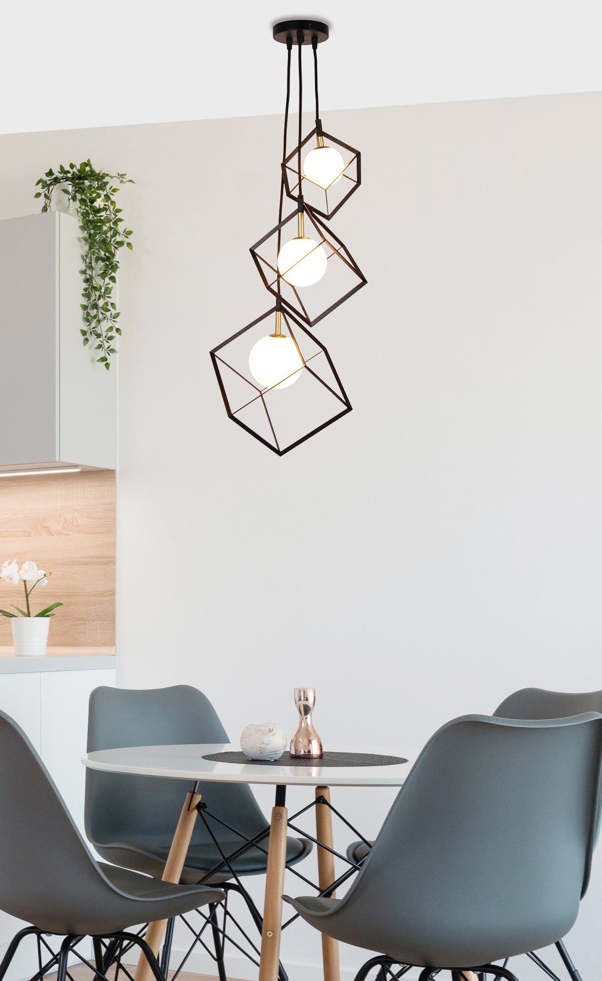 Suspension 3 Lampes Métal Verre · Weert · photo 3