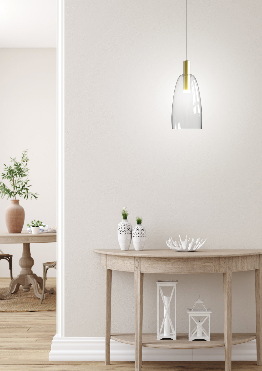 Suspension LED Métal Verre Doré · Modena · photo 2