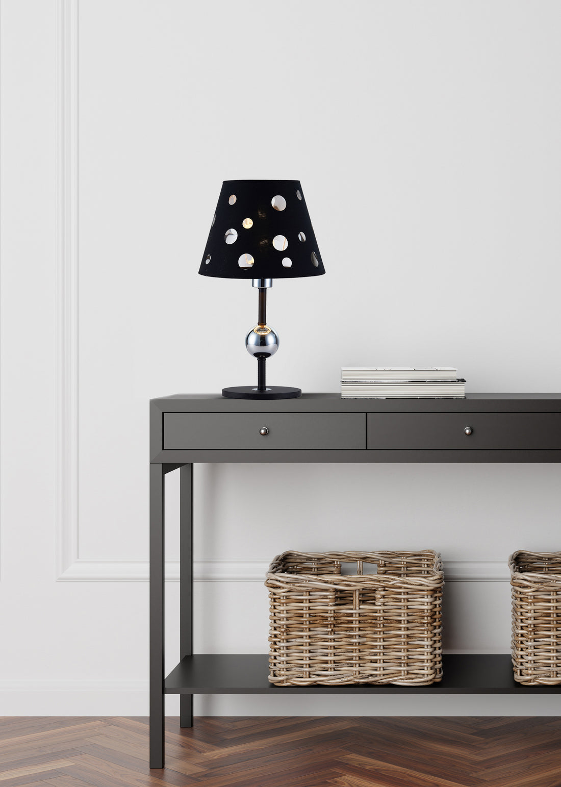 Lampe à poser Métal Tissu Noir · photo 3