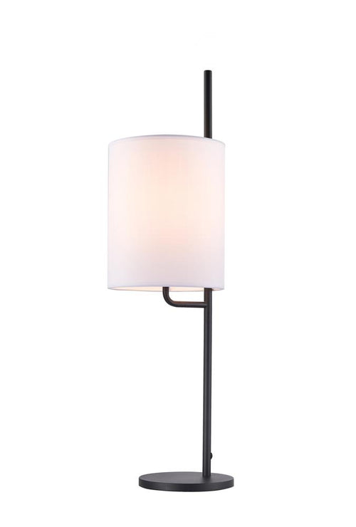 Lampe à poser Métal Tissu Noir