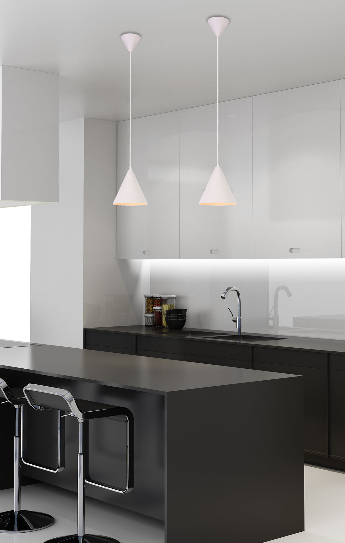 Suspension Métal Blanc E27 · Voss · photo 3