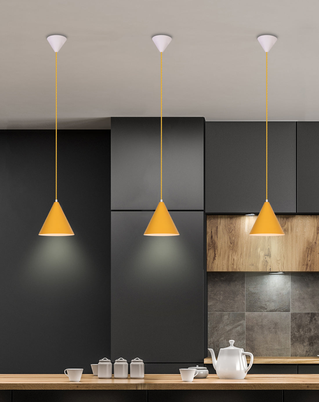 Suspension Métal Jaune E27 · Voss · photo 3