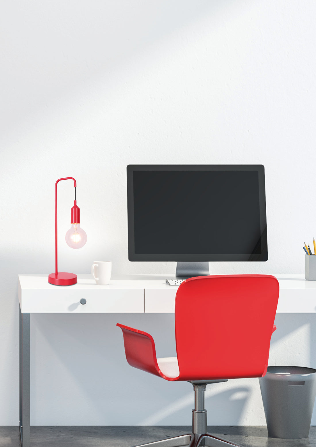 Lampe à poser Métal Rouge E27 · Laren · photo 3