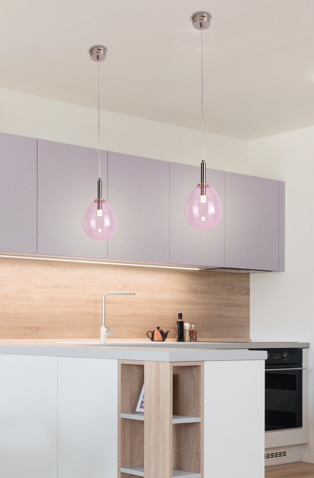 Suspension LED Verre Chromé · Lukka · photo 3