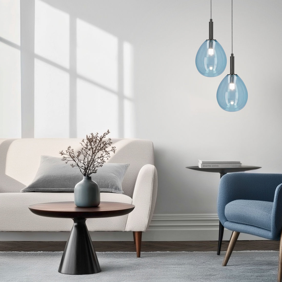 Suspension LED Verre Chromé · Lukka · photo 4