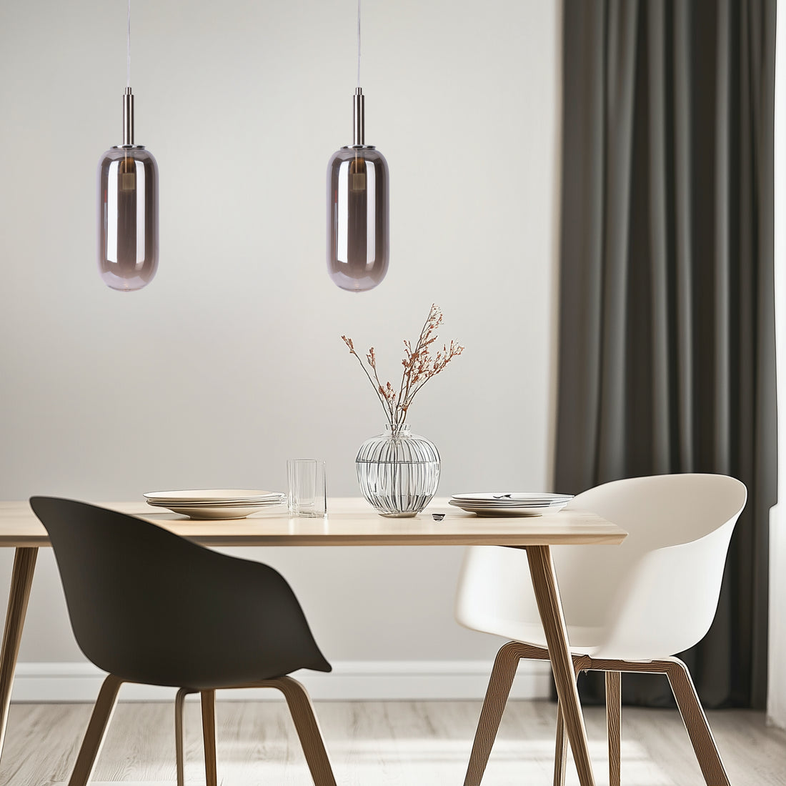 Suspension LED Verre Argenté · Fiuggi · photo 3