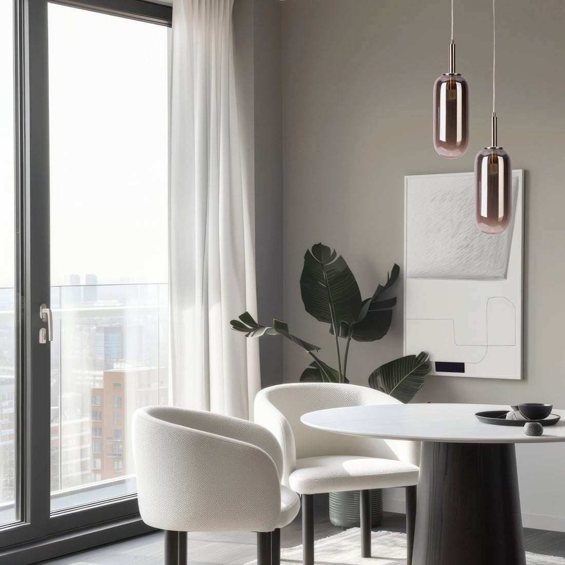 Suspension LED Verre Argenté · Fiuggi · photo 4