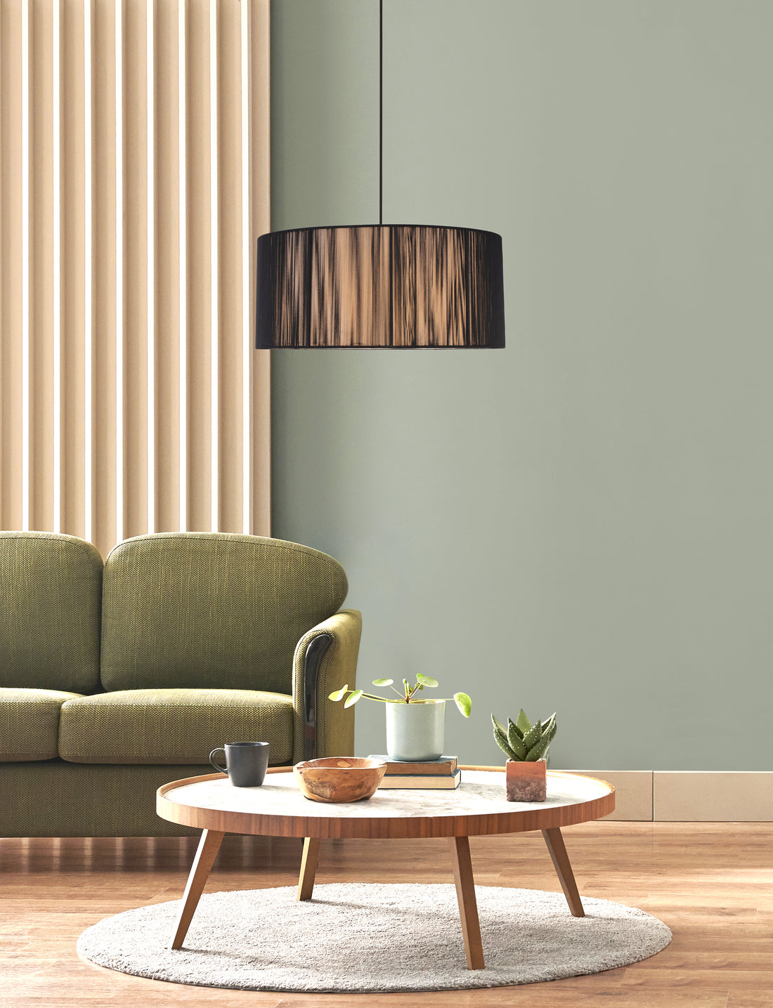 Suspension 3 Lampes Bois Noir · Kioto · photo 2