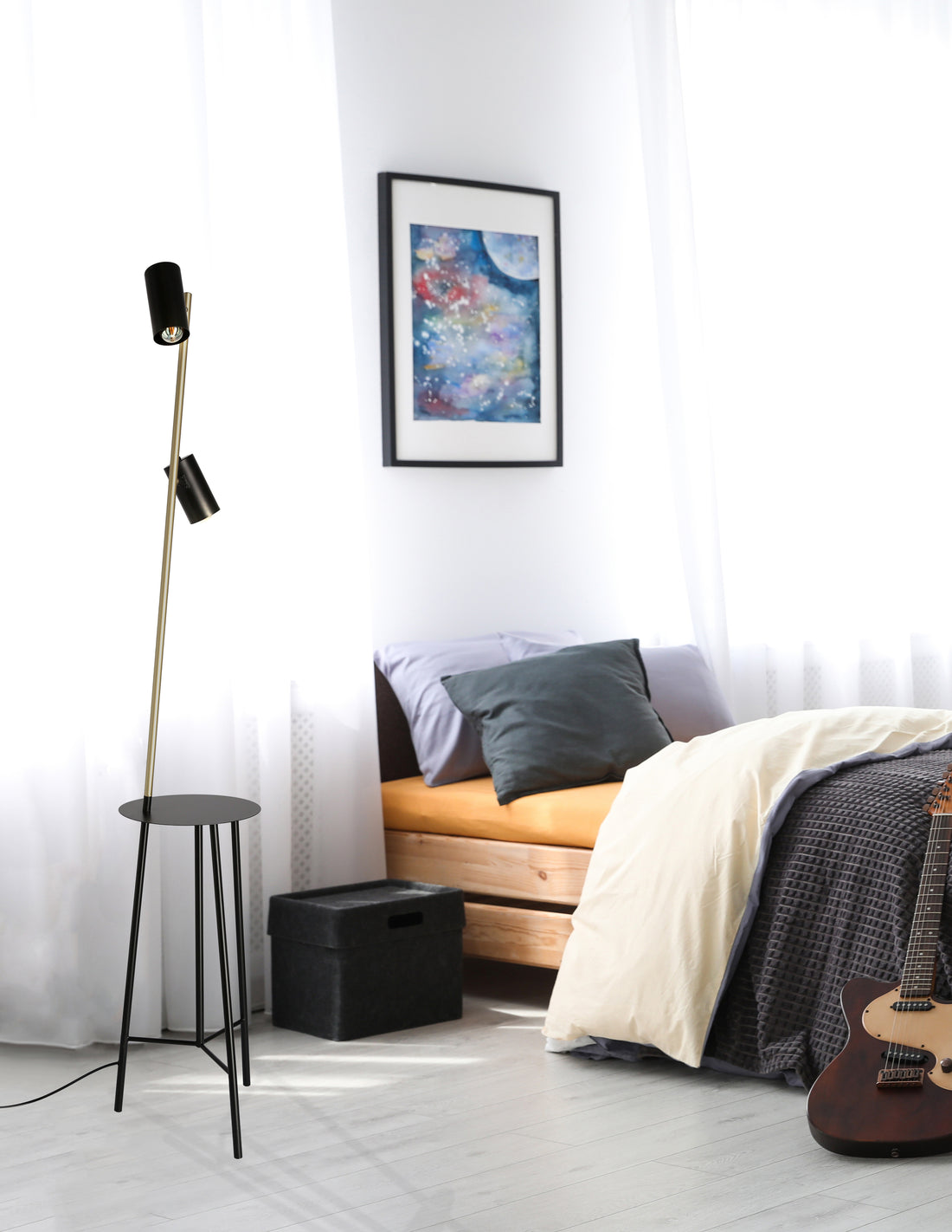 Lampadaire 2 Lampes Acier GU10 · Perret · photo 2