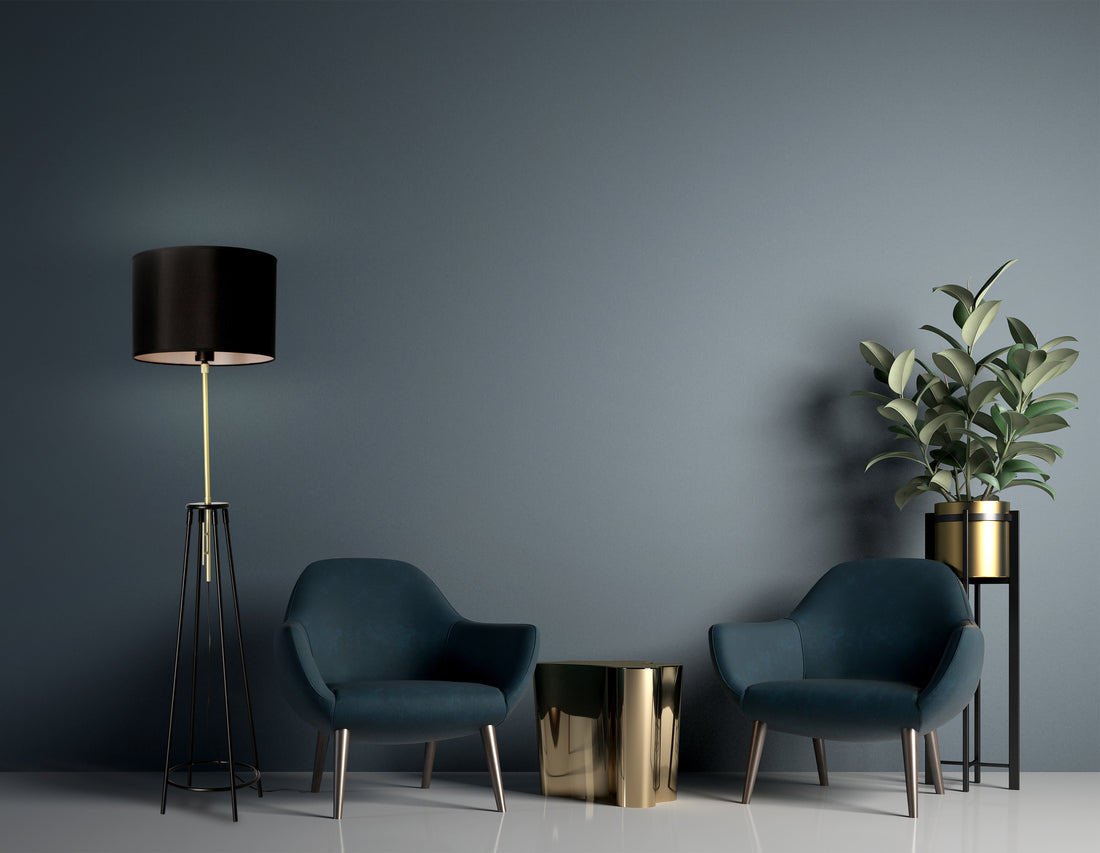 Lampadaire Acier Tissu Noir Doré · Tegola · photo 3