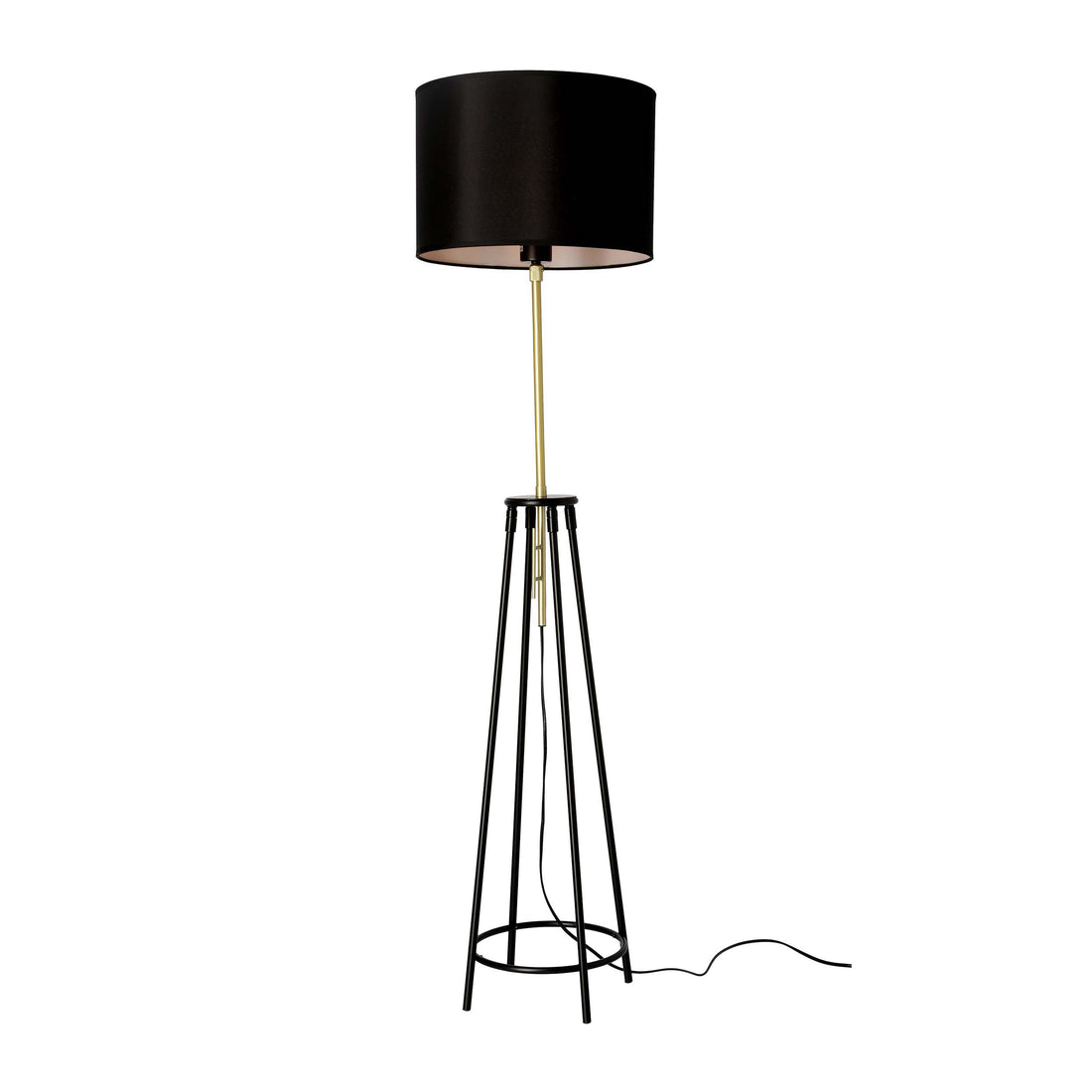 Lampadaire Acier Tissu Noir Doré · Tegola · photo 4