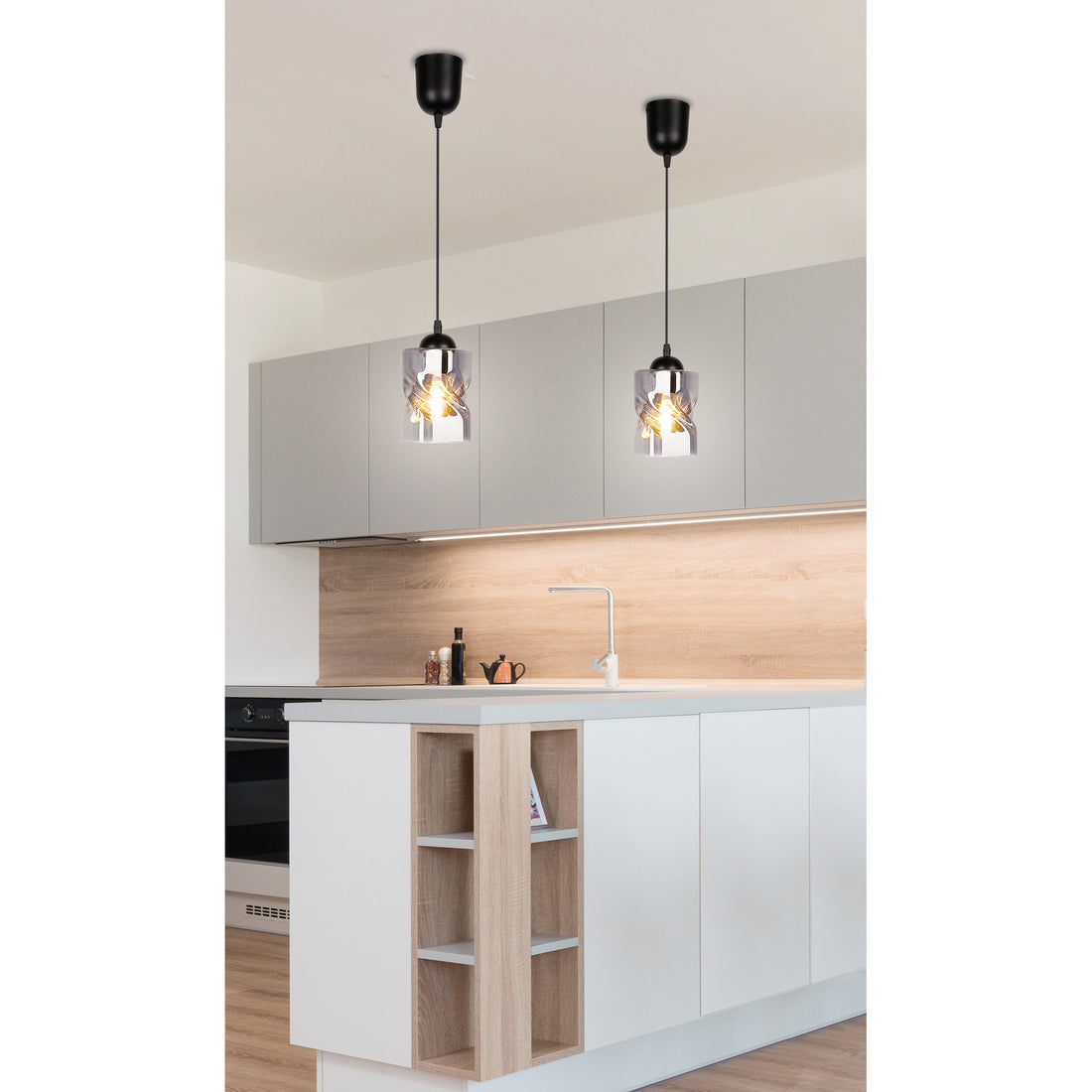 Suspension Métal Verre E27 · Felis · photo 2