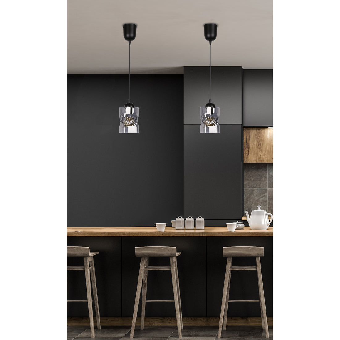 Suspension Métal Verre E27 · Felis · photo 3