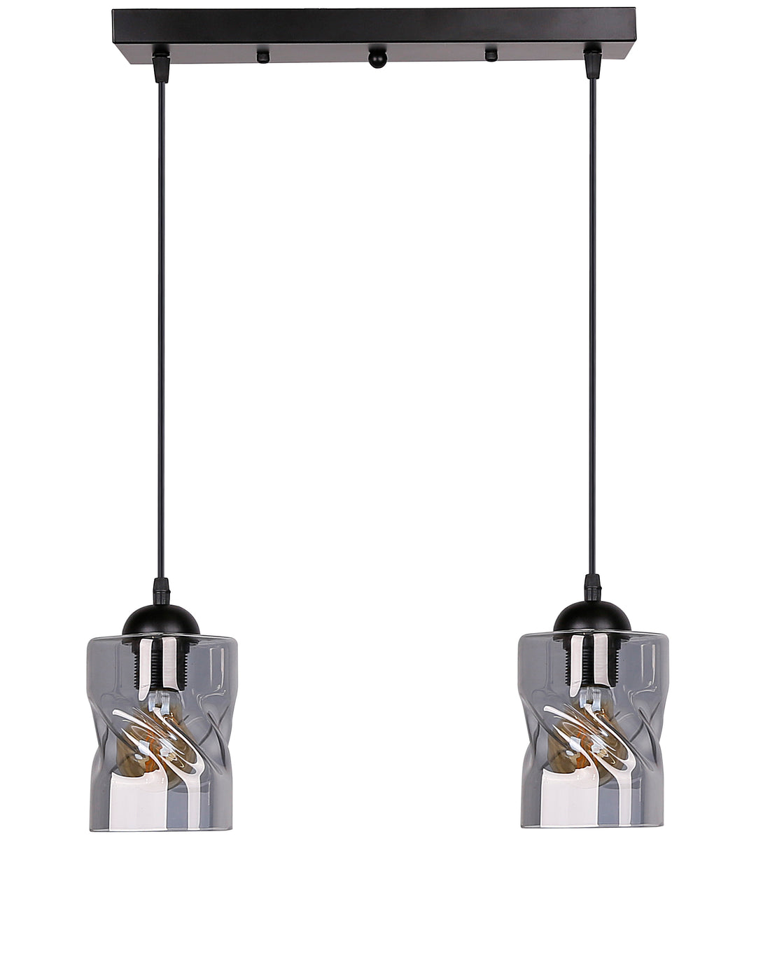 Suspension 2 Lampes Métal Verre · Felis
