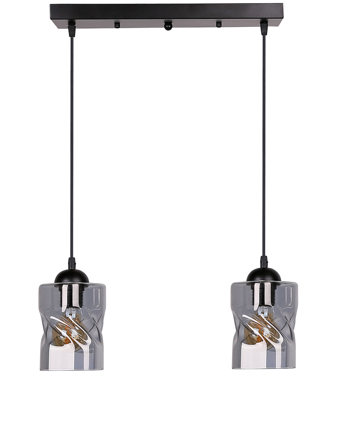 Suspension 2 Lampes Métal Verre · Felis