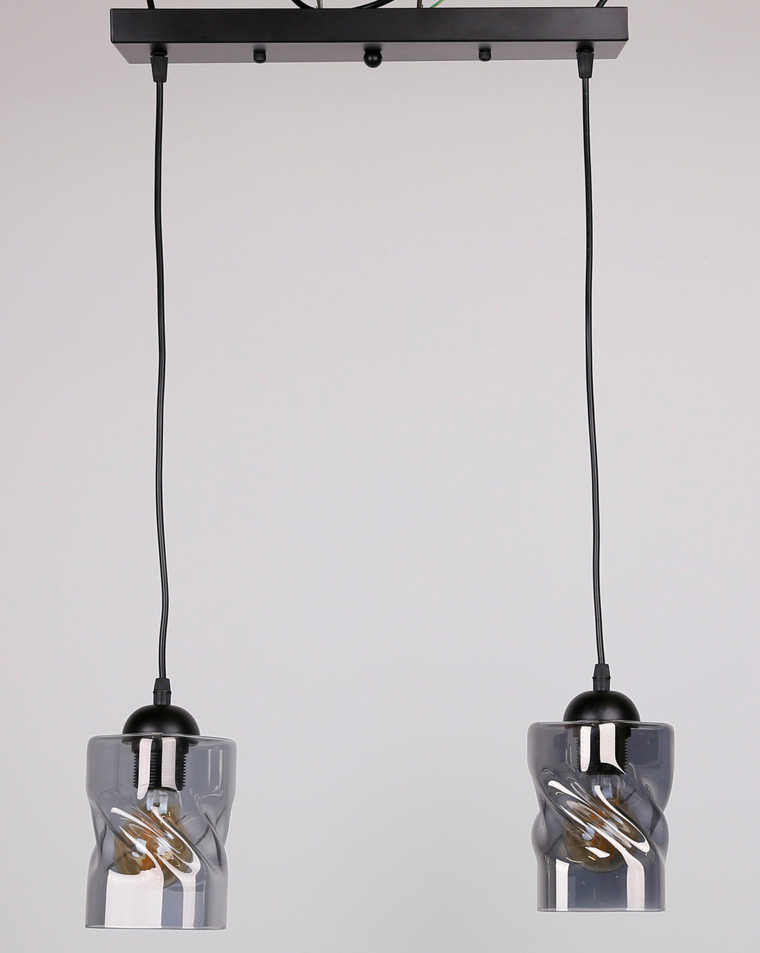 Suspension 2 Lampes Métal Verre · Felis · photo 2