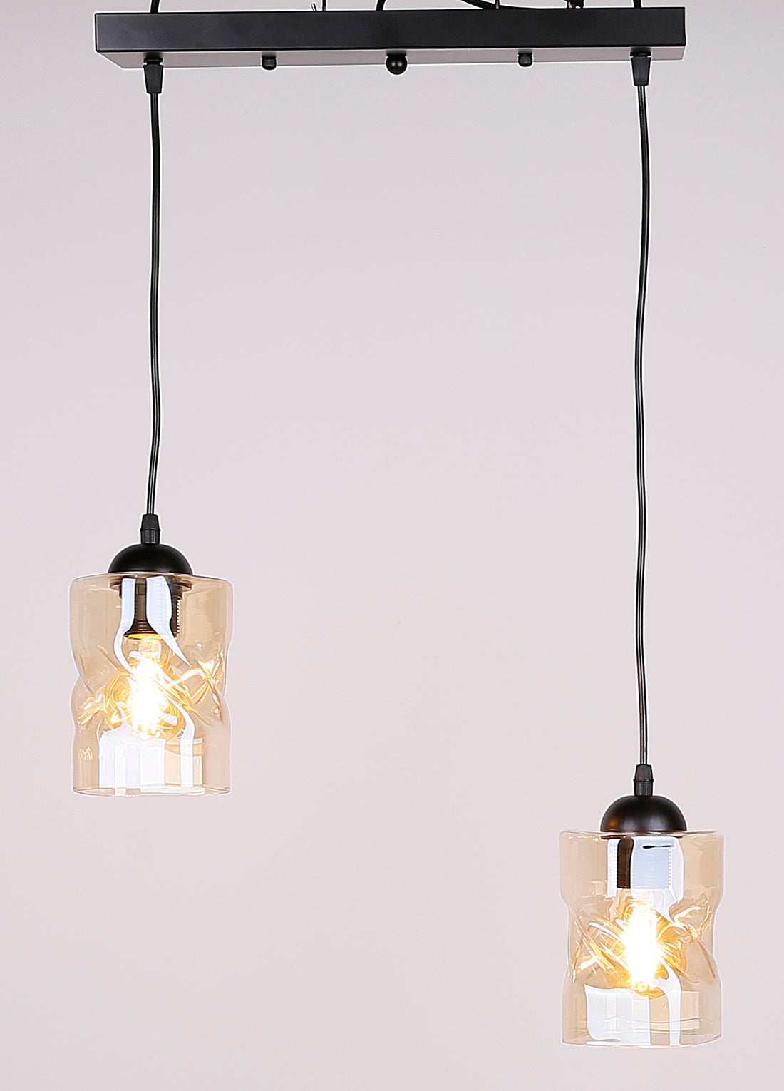 Suspension 2 Lampes Métal Verre · Felis · photo 3