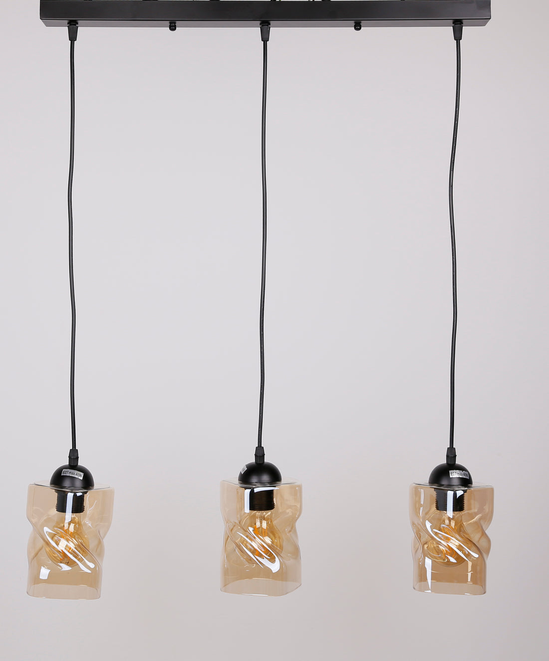Suspension 3 Lampes Métal Verre · Felis · photo 3