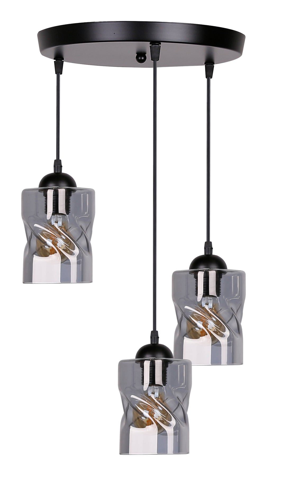 Suspension 3 Lampes Métal Verre · Felis