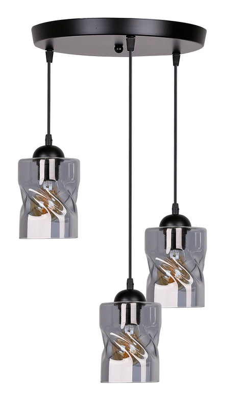 Suspension 3 Lampes Métal Verre · Felis