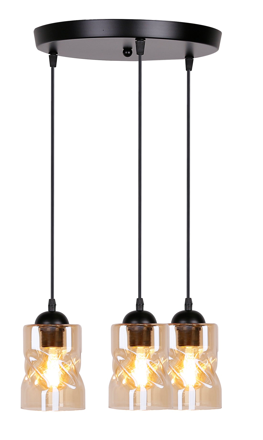 Suspension 3 Lampes Métal Verre · Felis · photo 4