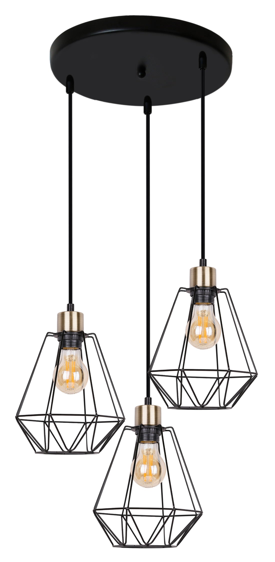 Suspension 3 Lampes Acier E27 · Primo