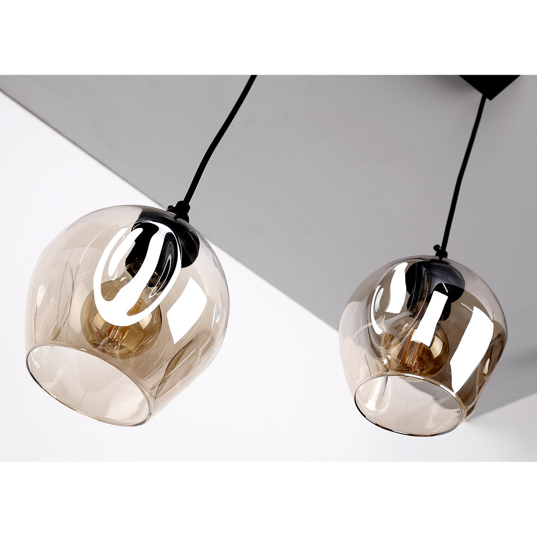 Suspension 2 Lampes Métal Verre · Aspa · photo 3