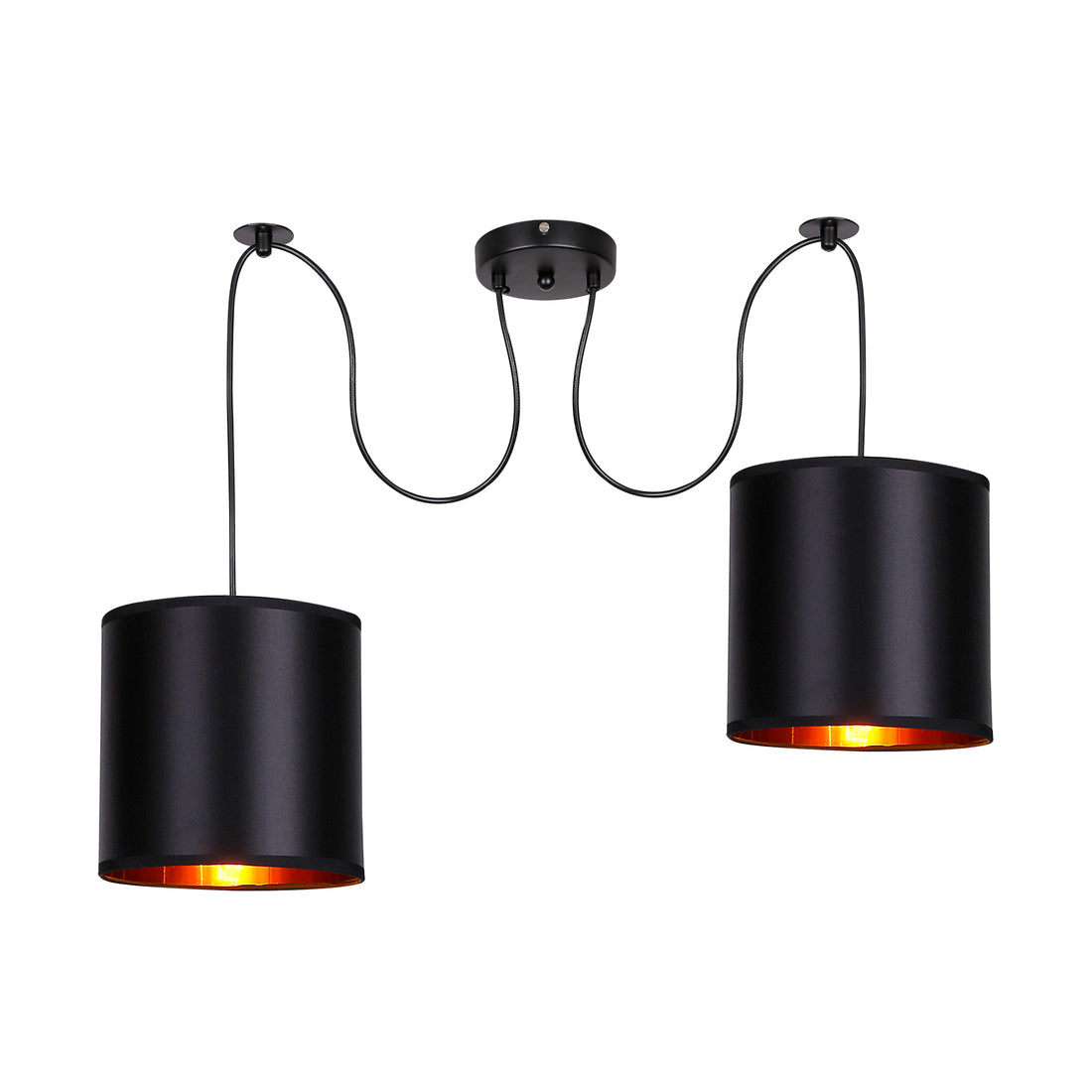Suspension 2 Lampes Acier E27 · Candida