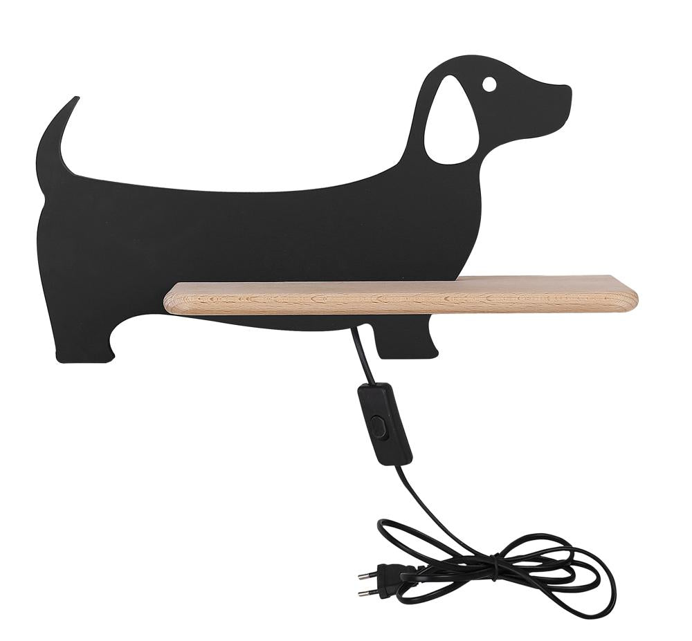 Applique murale LED Bois Noir · Dog