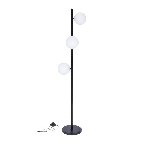 Lampadaire 3 Lampes Acier Verre · Kama