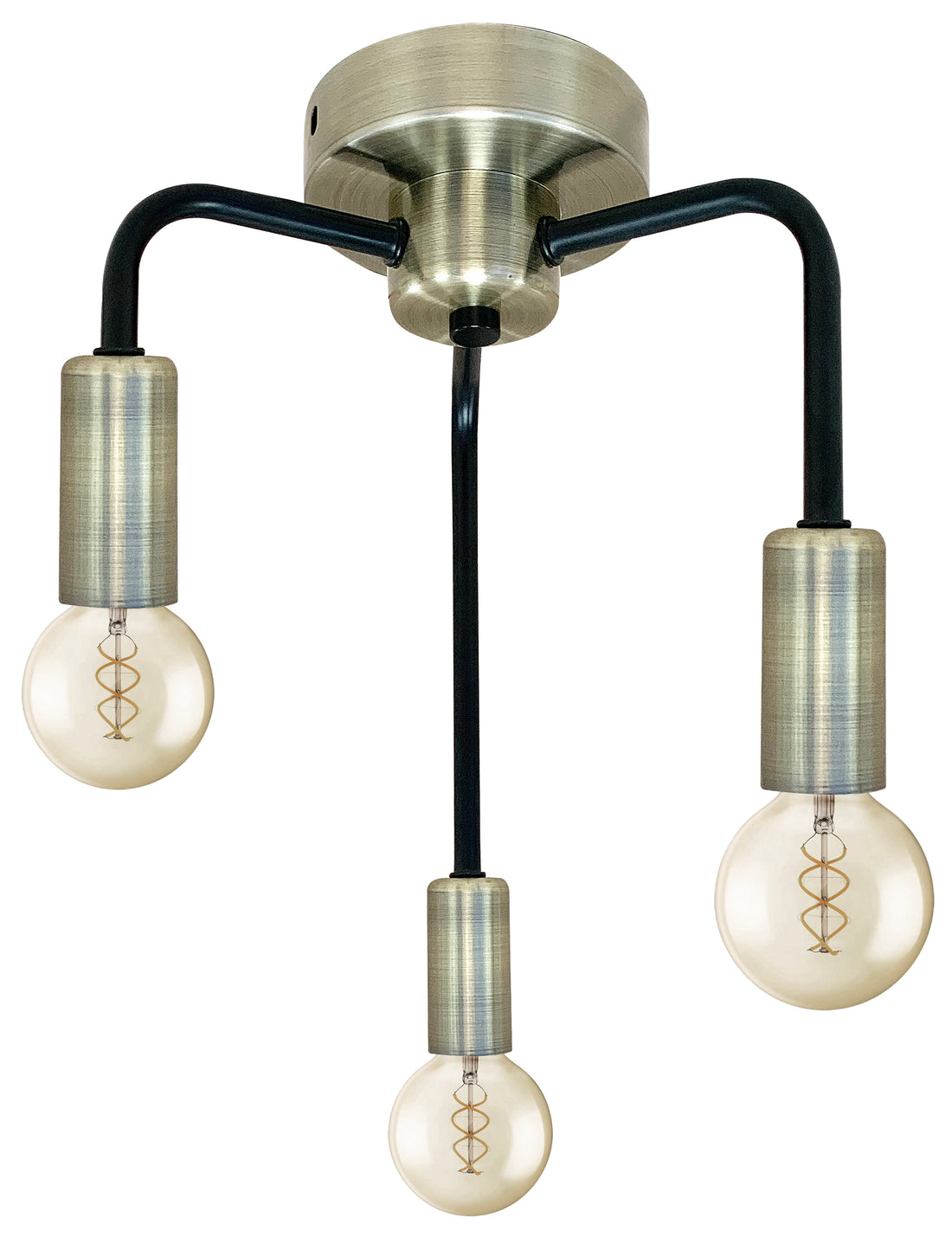 Plafonnier 3 Lampes Acier E14