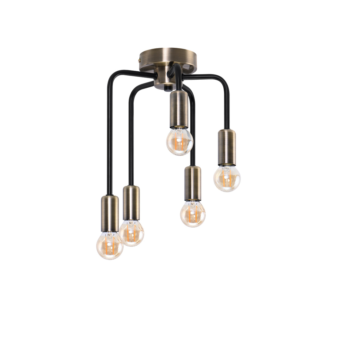 Plafonnier 5 Lampes Acier E14