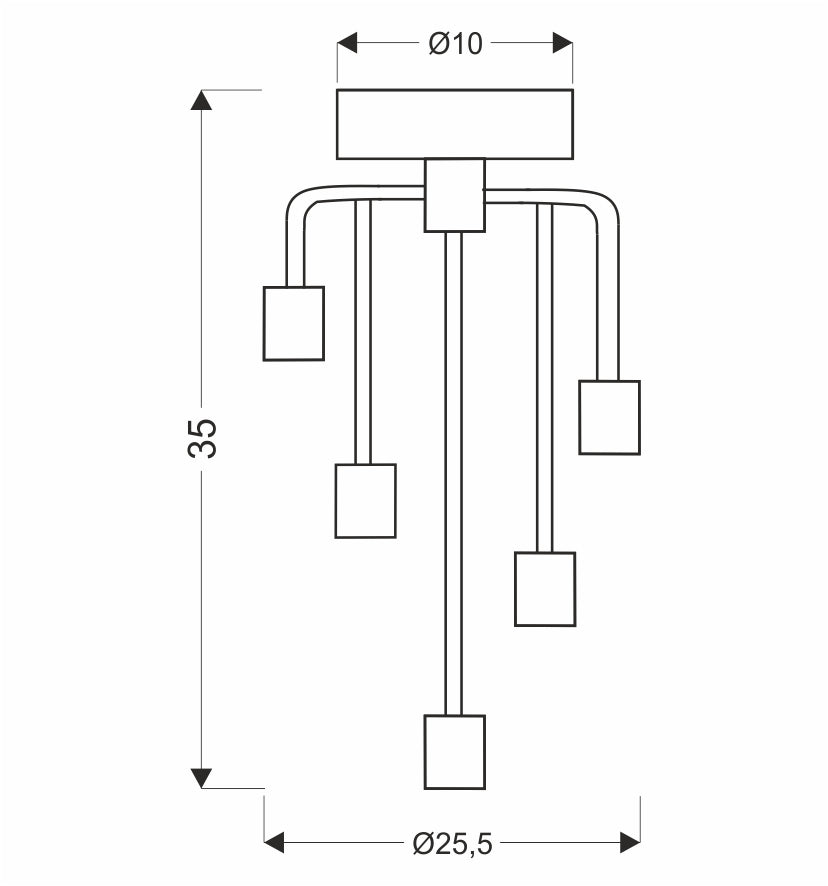 Plafonnier 5 Lampes Acier E14 · photo 5
