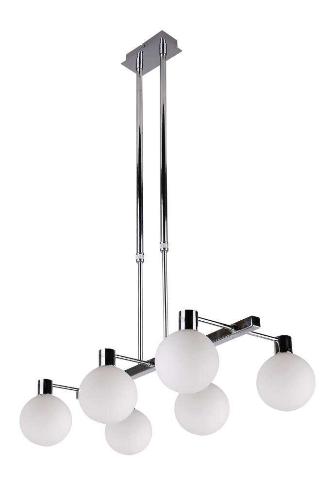 Suspension 6 Lampes Métal Verre · Maldus