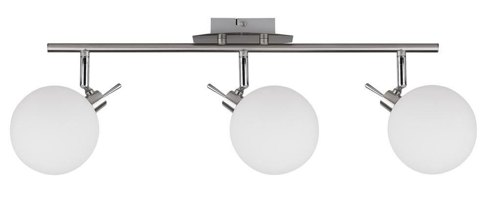 Plafonnier 3 Lampes Acier Verre · Ghost