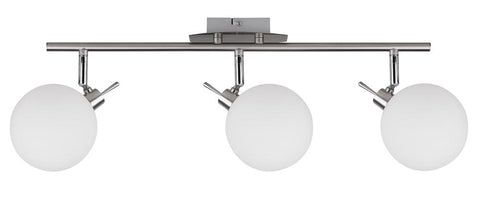 Plafonnier 3 Lampes Acier Verre · Ghost
