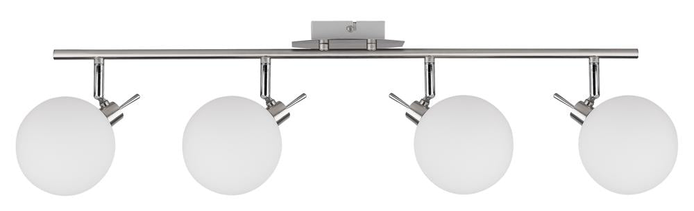 Plafonnier 4 Lampes Acier Verre · Ghost