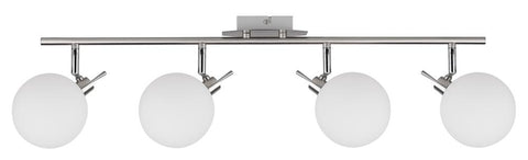 Plafonnier 4 Lampes Acier Verre · Ghost
