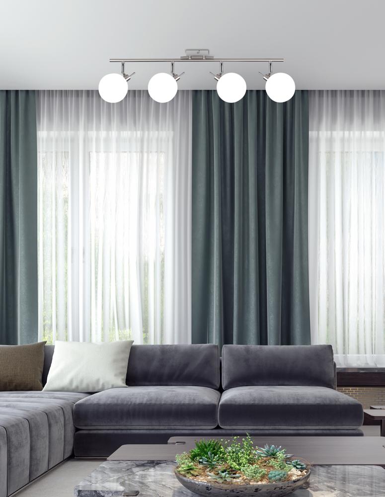 Plafonnier 4 Lampes Acier Verre · Ghost · photo 3