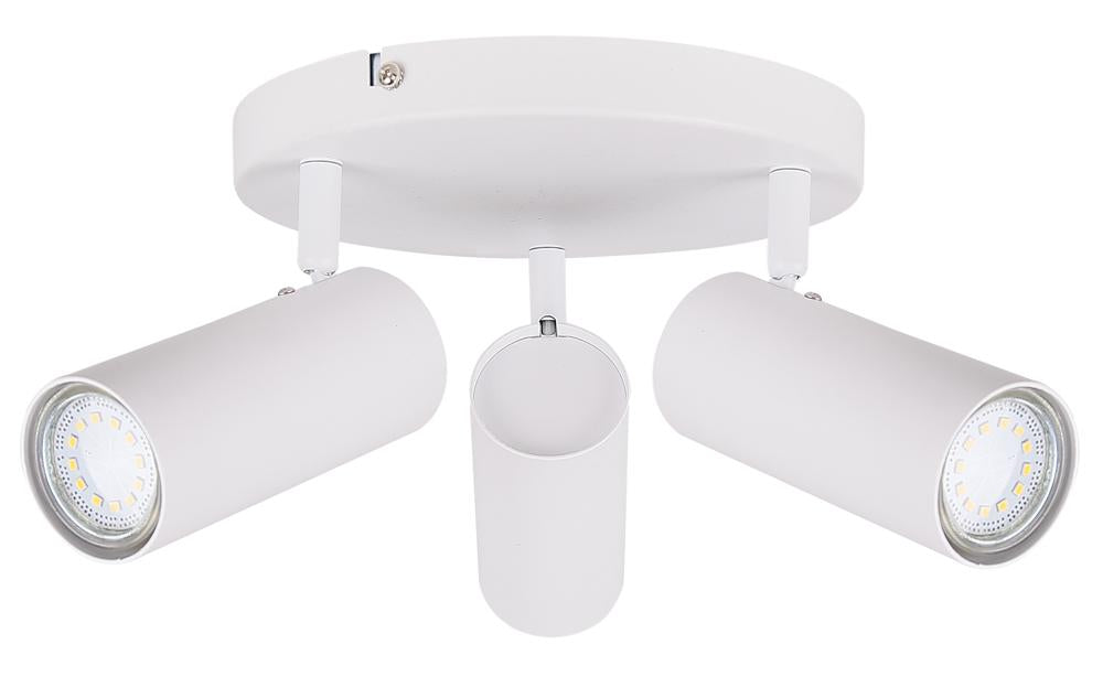Plafonnier 3 Lampes Acier Blanc · Colly