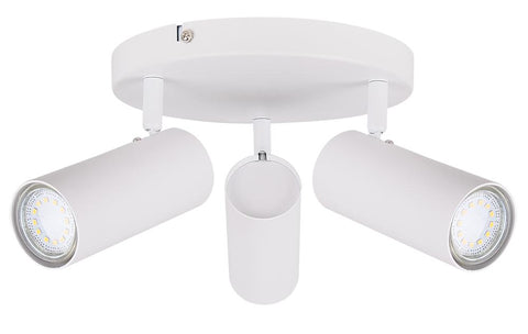 Plafonnier 3 Lampes Acier Blanc · Colly