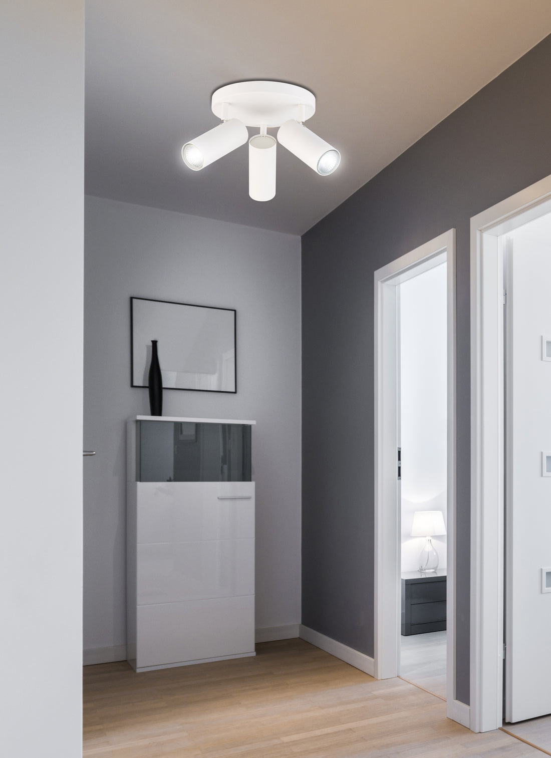 Plafonnier 3 Lampes Acier Blanc · Colly · photo 3