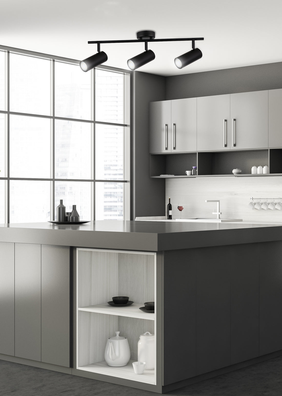 Plafonnier 4 Lampes Acier Noir · Colly · photo 2
