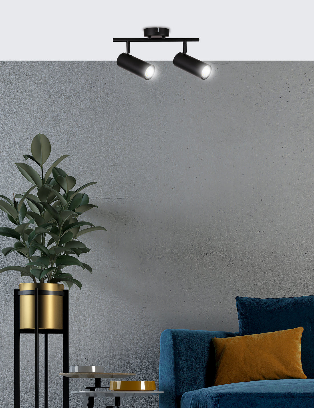 Plafonnier 2 Lampes Acier GU10 · Colly · photo 2
