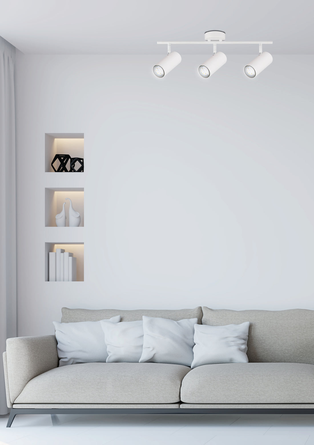 Plafonnier 3 Lampes Acier Blanc · Colly · photo 2