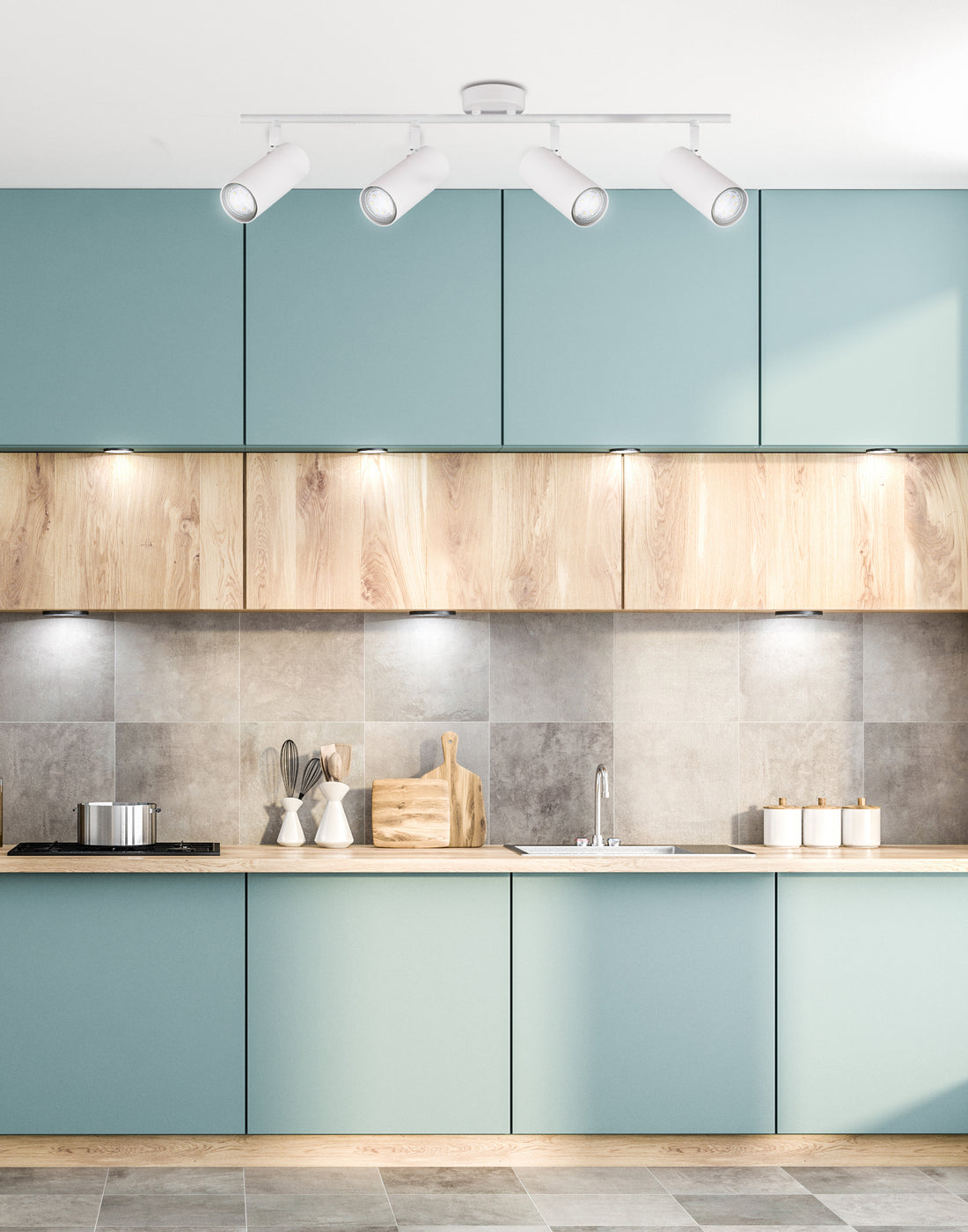 Plafonnier 4 Lampes Acier Blanc · Colly · photo 2